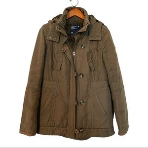 American Eagle Sherpa Lined Hooded Utility Military Jacket Women’s Small